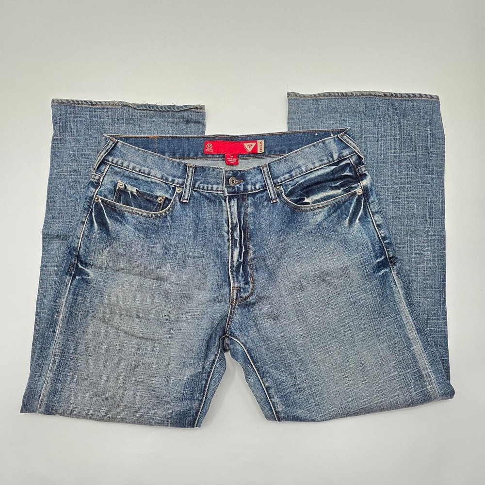 Guess Blue Denim Jeans Pants Western Straight Bootcut Men's Wide Bootcut 34x39‎